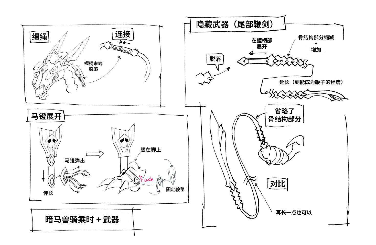 暗马兽骑乘时+武器